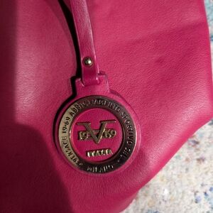 Versace Pink Shoulder Bag with Glossy Finish